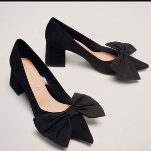 Zara Trafaluc Black Suede Pumps
